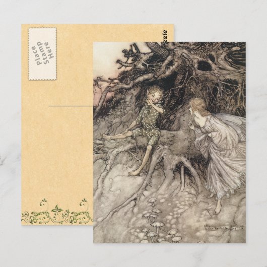 Vintage Fee Postkarte (Vorne/Hinten)