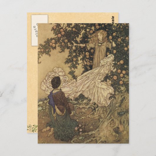 Vintage Fee Postkarte (Vorne/Hinten)