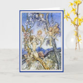 Vintage Fee u. Feen-Kinder - Gruß-Karte Karte (Gelbe Blume)