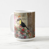 Vintage Fee- und Vogelsammlung Kaffeetasse (Vorderseite Links)