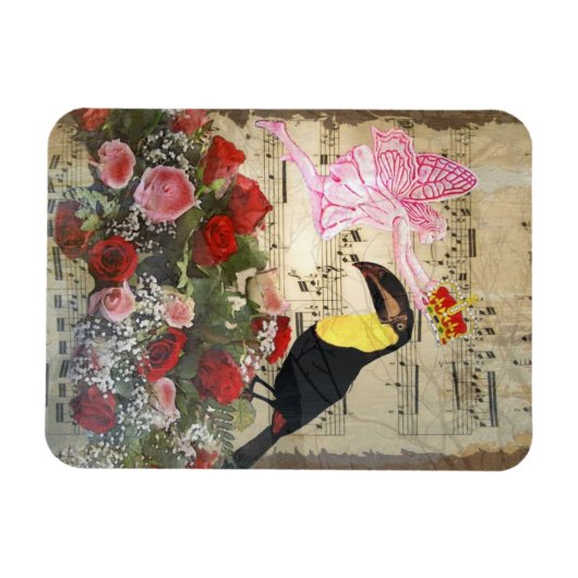 Vintage Fee- und Vogelsammlung Magnet (Horizontal)