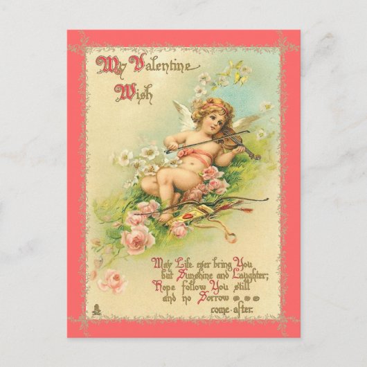 Vintage Fee Valentine Postkarte (Vorderseite)