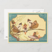 "Vintage Fee-Weihnachtskarten-" Postkarte (Vorne/Hinten)