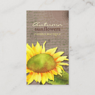Vintage Feel Sonnenblumen Rustikal Visitenkarte