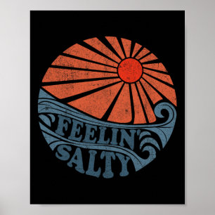 Vintage Feeling Salty Retro 70er Strandurlaub Cut Poster