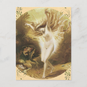 Vintage-Feen-Postkarte mit Wasser Postkarte