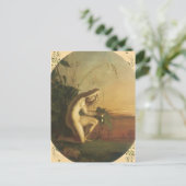 Vintage-Feen-Postkarte mit Wasser Postkarte (Stehend Vorderseite)