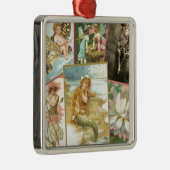 Vintage Feen und Meerjungfrauen Silbernes Ornament (Rechts)