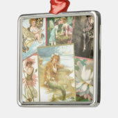 Vintage Feen und Meerjungfrauen Silbernes Ornament (Links)