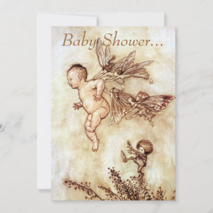 Vintage-Feeneinladung zur Babyparty Rackham Einladung