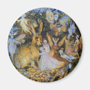 Vintage feenhafte Geschichte Art. des Kaninchens Magnet