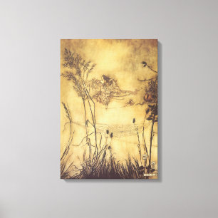 Vintage feenhafte Geschichte, der Tightrope der Leinwanddruck