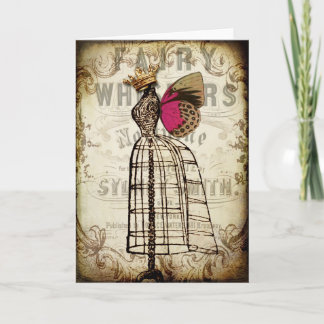 Vintage feenhafte Kleiderform-Gruß-Karte Karte