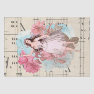 Vintage feenhafte Tänzer-Ballerina-Blatt-mit Seidenpapier