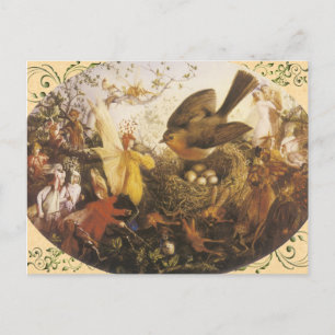 Vintage-Feenkarten Postkarte
