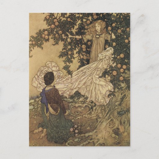 Vintage-Feenkarten Postkarte (Vorderseite)