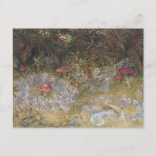 Vintage-Feenkreise und Giftpilze Postkarte