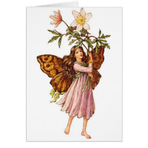 Vintage - Feenmädchen mit Blumen,