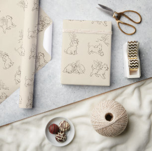 Vintage-Feenzauber-Hundekunst-Geschenkpapier Verza Geschenkpapier