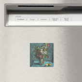 Vintage Fehler auf schwarzen Hintergrund Blume ros Magnet (In Situ (Geschirrspüler))