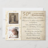 Vintage Feier zum 50. Jahrestag Einladung (Vorderseite)