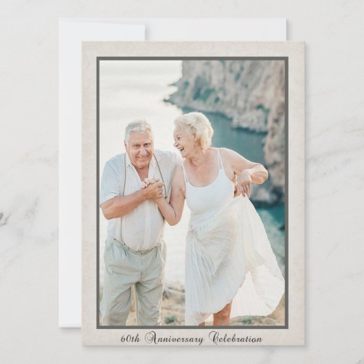 Vintage Feier zum 60. Jahrestag Einladung (Vorderseite)