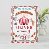 Vintage Feiereinladung zum Circus Einladung (Stehend Vorderseite)