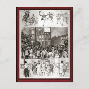 Vintage Feierlichkeiten Einladungspostkarte