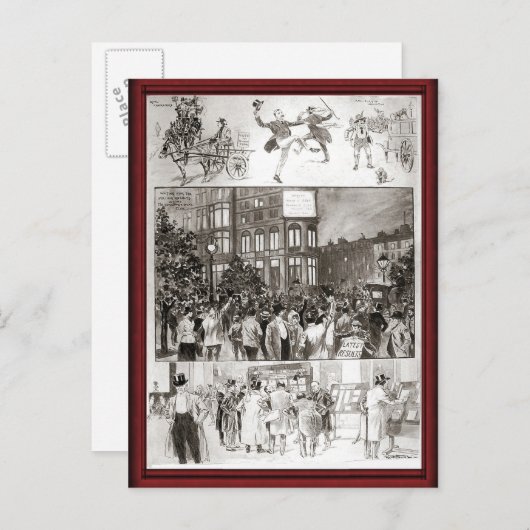 Vintage Feierlichkeiten Einladungspostkarte (Vorne/Hinten)