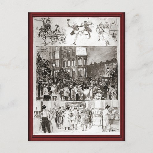 Vintage Feierlichkeiten Einladungspostkarte (Vorderseite)