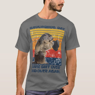 Vintage-Feiertag Lustiger Groundhog-Tag Klassische T-Shirt