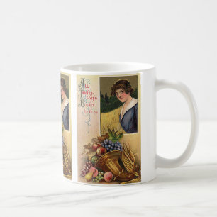 Vintage-Feiertage, Erntedankfest, Ernte und Pilger Kaffeetasse