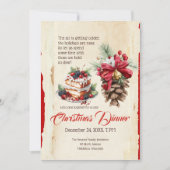 Vintage Feiertage Pine Cone Weihnachten Einladung (Vorderseite)