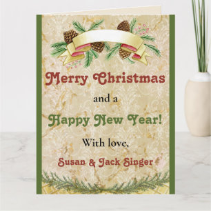 Vintage Feiertage Weihnachten und Neues Jahr Karte