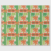 Vintage-Feiertags-Schleifenmuster-Design Geschenkpapier (Flach)
