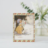 Vintage Feiertags-Szene Feiertagspostkarte (Stehend Vorderseite)