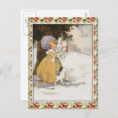 Vintage Feiertags-Szene Feiertagspostkarte (Vorne/Hinten)