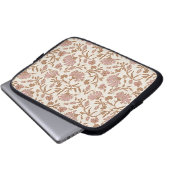 Vintage, feine Lila-Blume und aufwändiges Blattwer Laptopschutzhülle (Vorne Knopf)