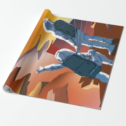 Vintage "Feldmesser gewollte" Mars-Einstellung Geschenkpapier (Ungerollt)