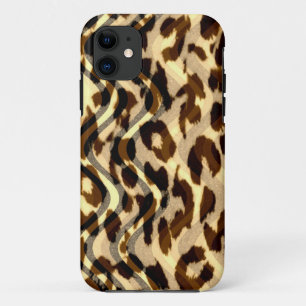 Vintage Fell von Leopard in Tierprint-Druck iPhone 11 Hülle
