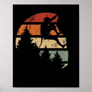 Vintage-Felsenklettern Retro Boulderhalle Klettern Poster