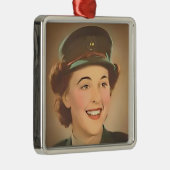 Vintage Female Marine Ornament Aus Metall (Rechts)