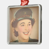 Vintage Female Marine Ornament Aus Metall (Links)