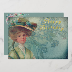 Vintage feminine viktorianische Mode Alles Gute zu Folieneinladung