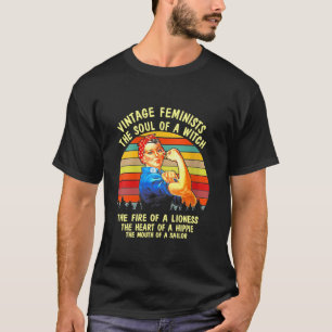 Vintage Feministen das Soul einer Hexe das Feuer v T-Shirt