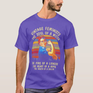 Vintage FeministinnenDie Seele einer Hexedie Feuer T-Shirt