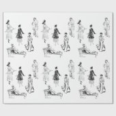Vintage feministische Mode Geschenkpapier (Flach)
