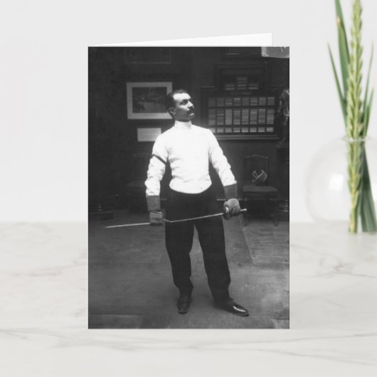 Vintage Fencer-Karte für männliche Fohlen Karte (Vorderseite)