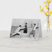 Vintage Fencing Bout Note Card Karte (Gelbe Blume)