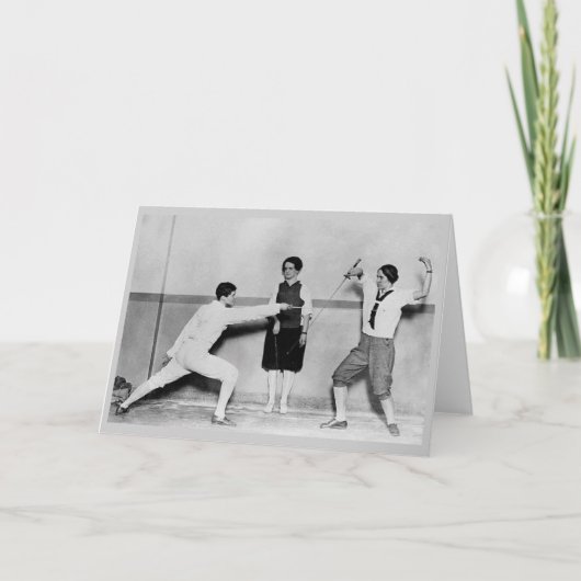 Vintage Fencing Bout Note Card Karte (Vorderseite)